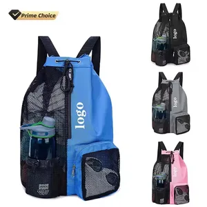 Custom Factory Mesh Sports Bag Polyester Drawstring Backpack Swimming Bag Mesh for Kids