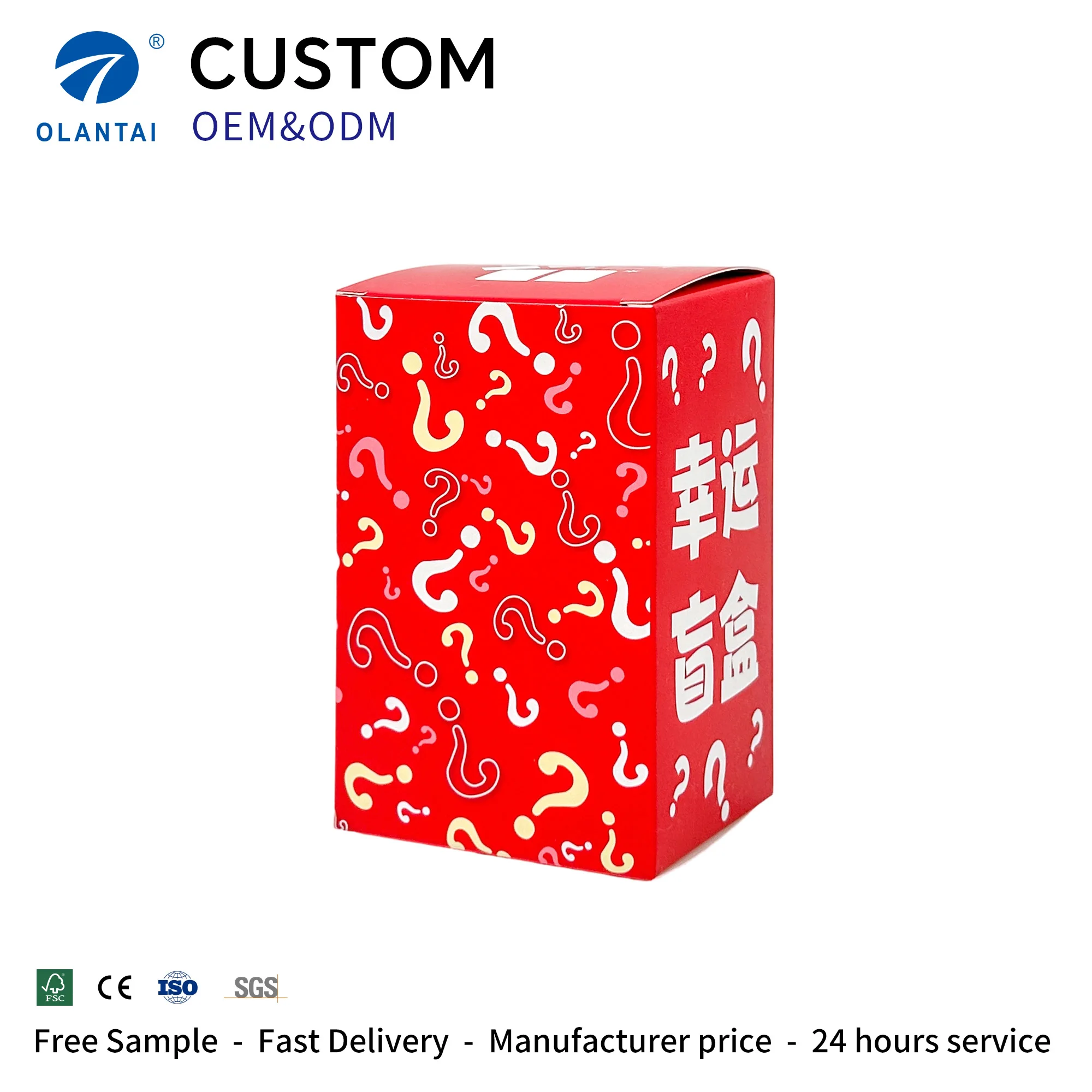 Custom Reusable Tag Packaging Luxury Eco-Friendly Kraft Gift Crafted Mystery Box with Four-Color Markings Die Cut Embossed
