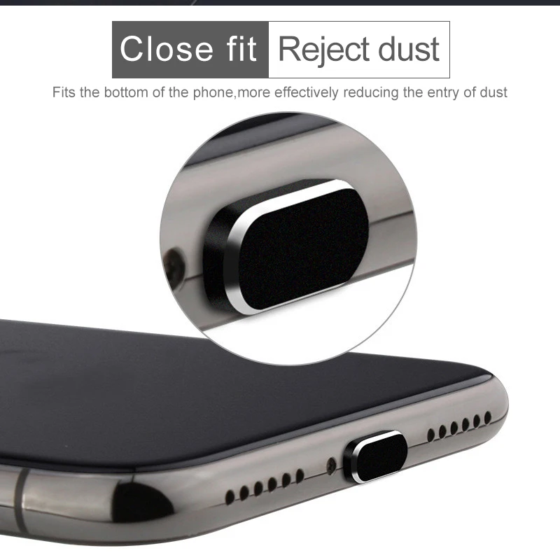 1pc colorato metallo antipolvere caricatore dock spina tappo tappo copertura porta di ricarica per iPhone 14 13 12 11/Xs/R/8/7 SE spina in metallo  202192403