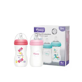 2PK Baby Feeding Bottle Set BPA free 240ml Medium Flow Baby Bottle Set Anti-Colic Baby Feeding Bottle Gift Set for Newborn