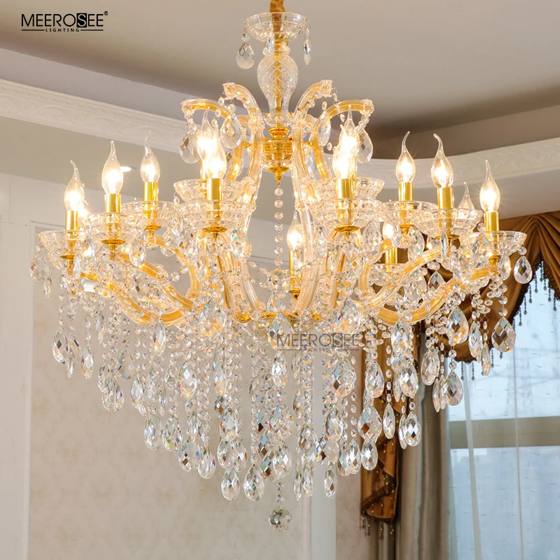 Meerosee Maria Theresa Chandelier Indoor Large Crystal Chandelier for Hotel Lobby Lights and Lighting home MD87225