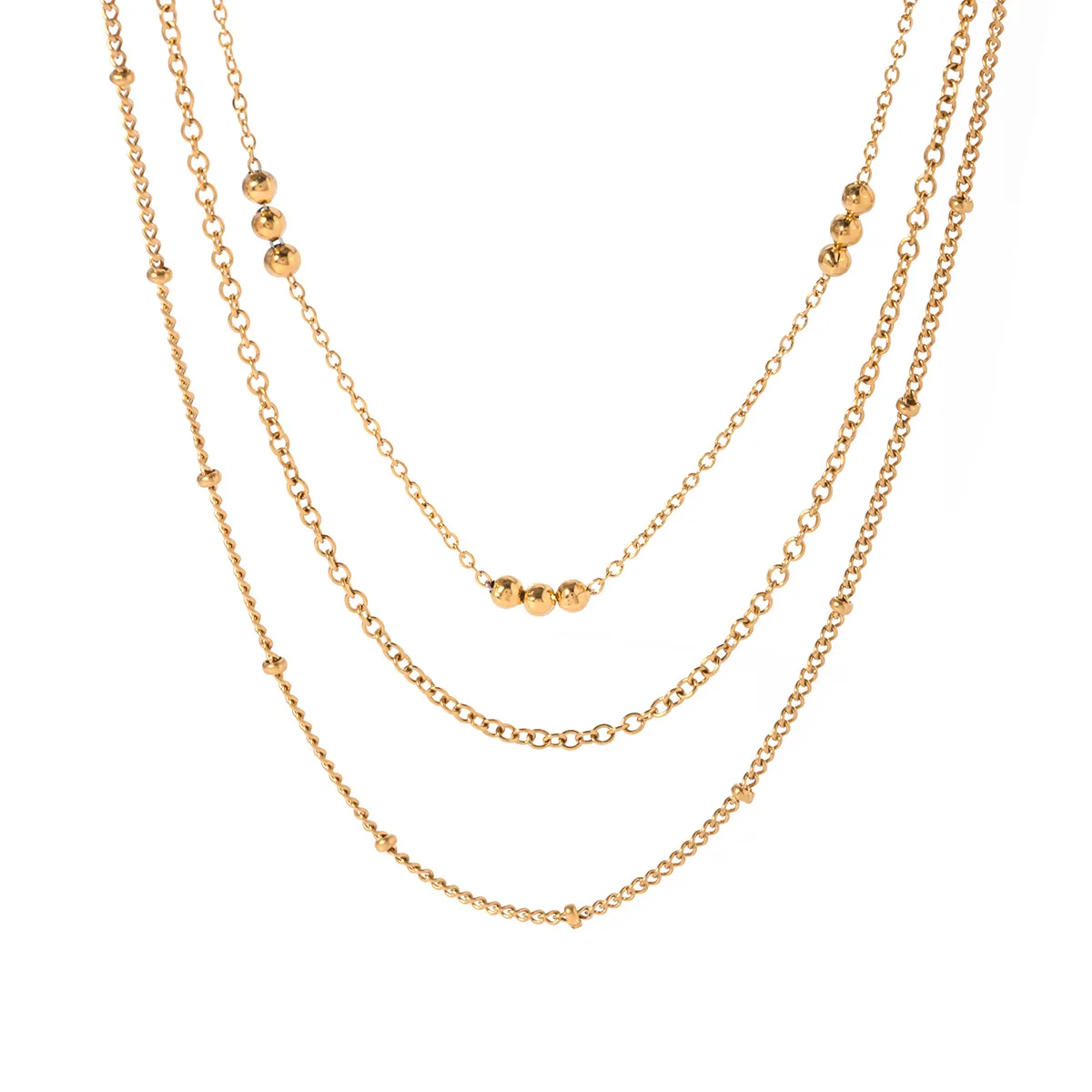 18K Gold Plated Waterproof Stainless Steel Chain Necklace