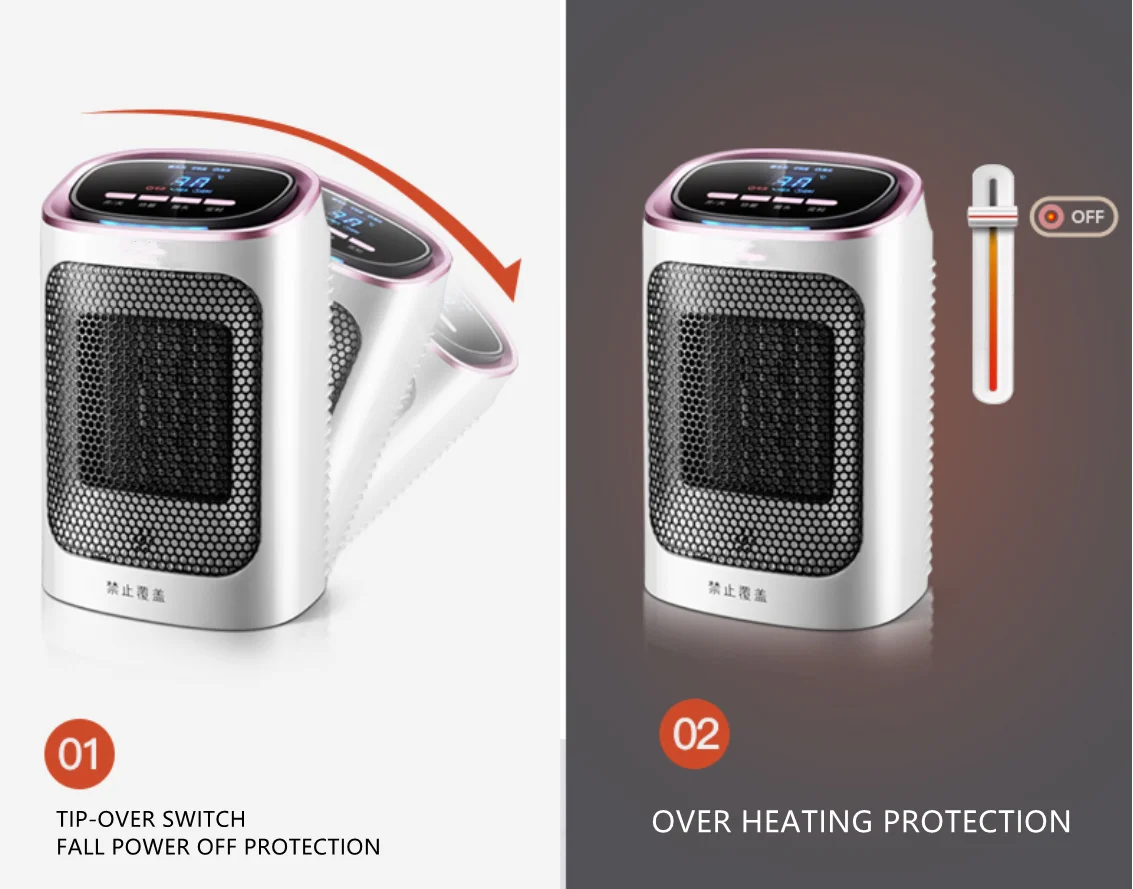 Desktop Ptc Electric Fan, Plastic - detail 8