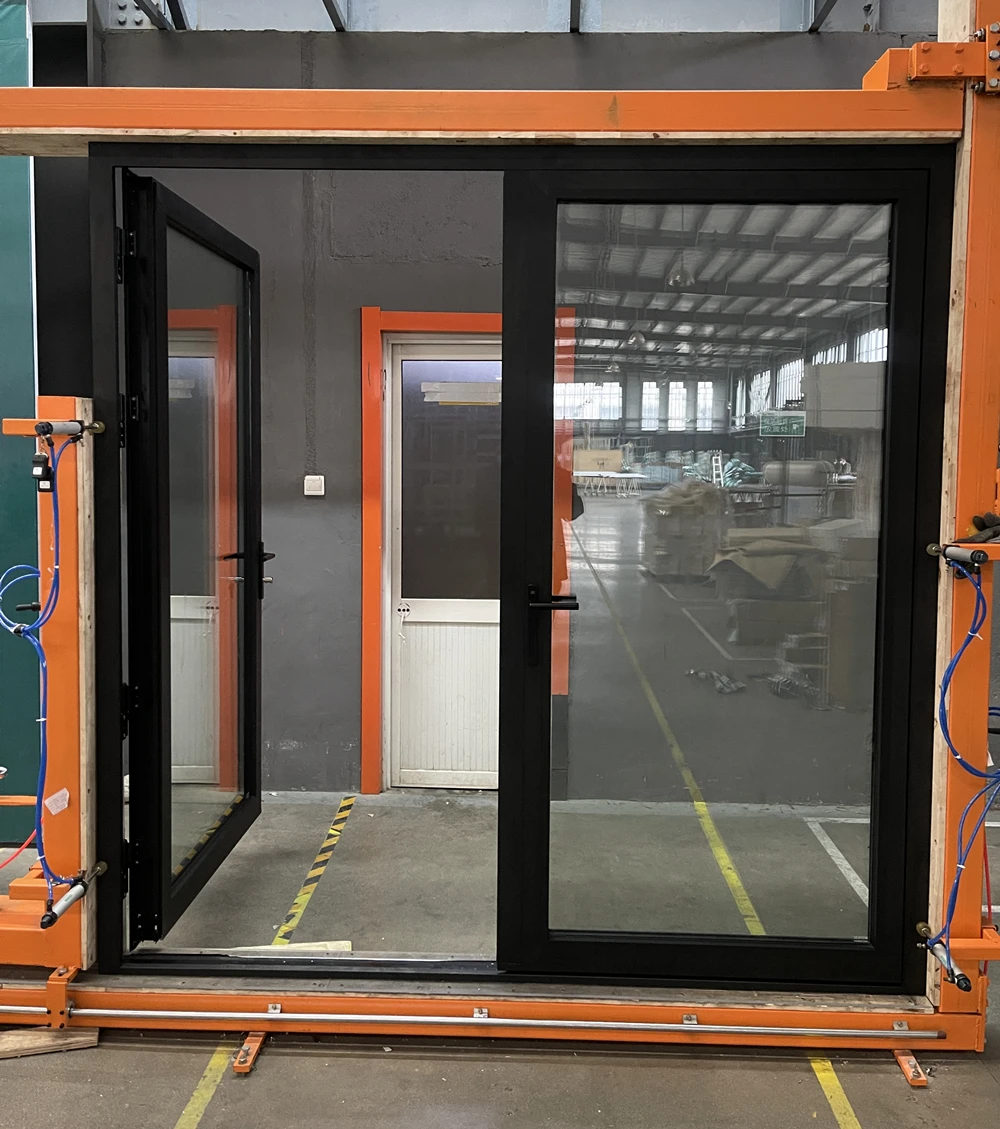 product minglei custom simple design aluminum door soundproof triple pane narrow aluminum alloy frame casement door-63