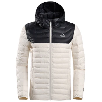 OEM & ODM quality Ultralight heated down puffer jacket men coat with hood packable light winter jacket