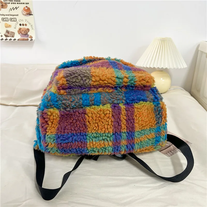 Fashion Children School Bags Cute Fleece Kids Plush  Backpack Boys Girls School Bags Mini Mochila College Book Bag Winter