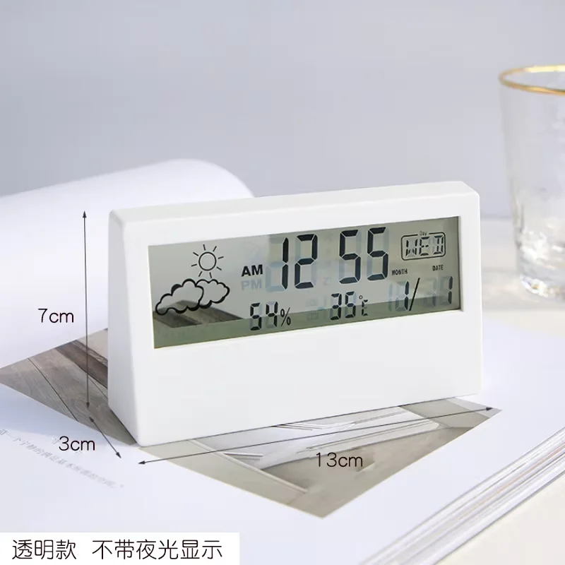 Wholesale Gift LCD Light Transparent Clock Electronic Calendars Temperature Functions Desk Clock for Students Kids