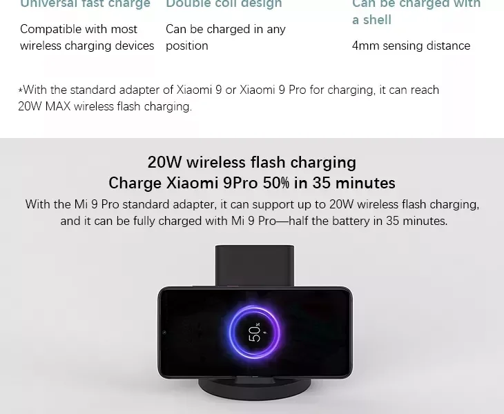 Xiaomi 20W Wireless Charger Stand 20W max wireless super fast charging
