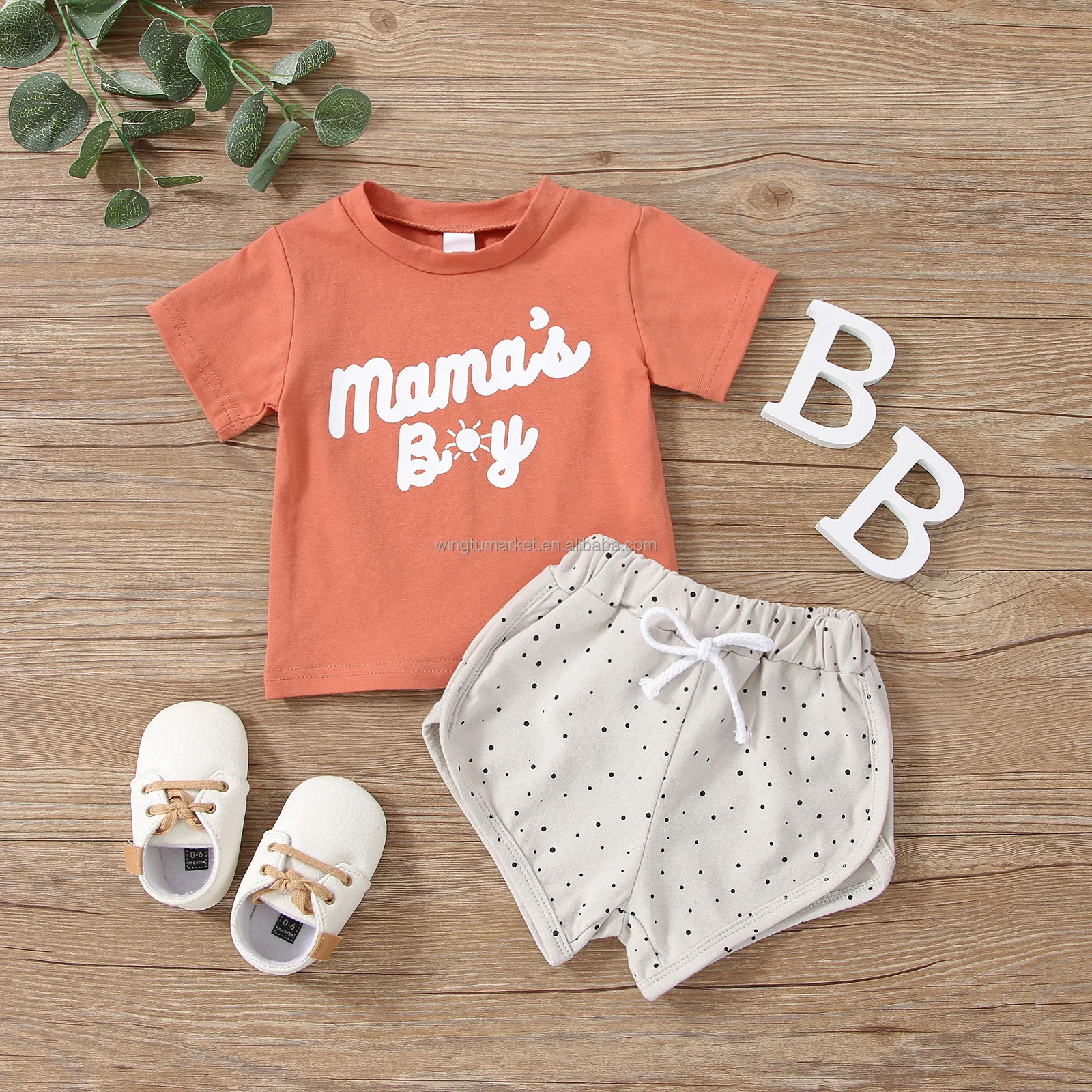Изготовленный на заказ или «I Love Mama» «Лучшие друзья» для маленьких мальчиков и девочек одежда детей ясельного возраста в горошек шорты мягкие футболки Дизайнерская обувь с изображением