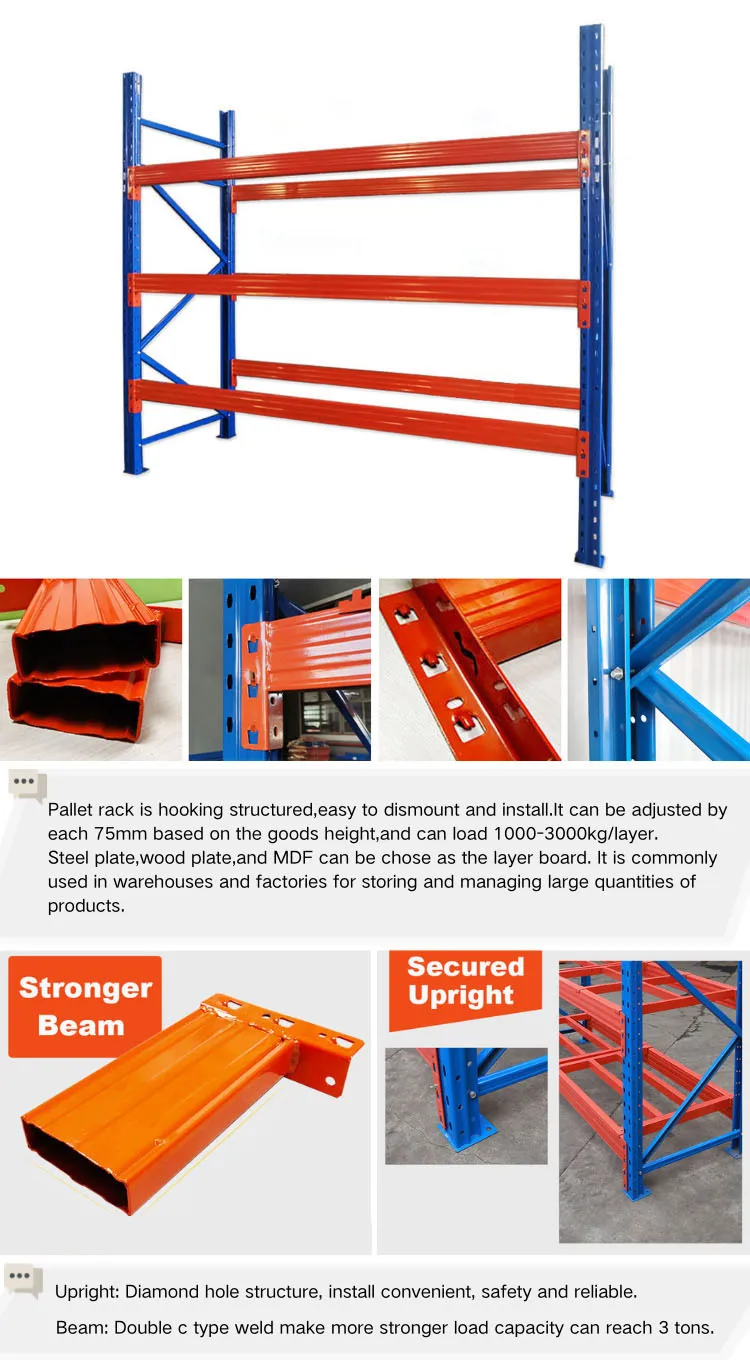 Warehouse Pallet Racks Industrial Storage Shelves Units Steel Metal 1 ...