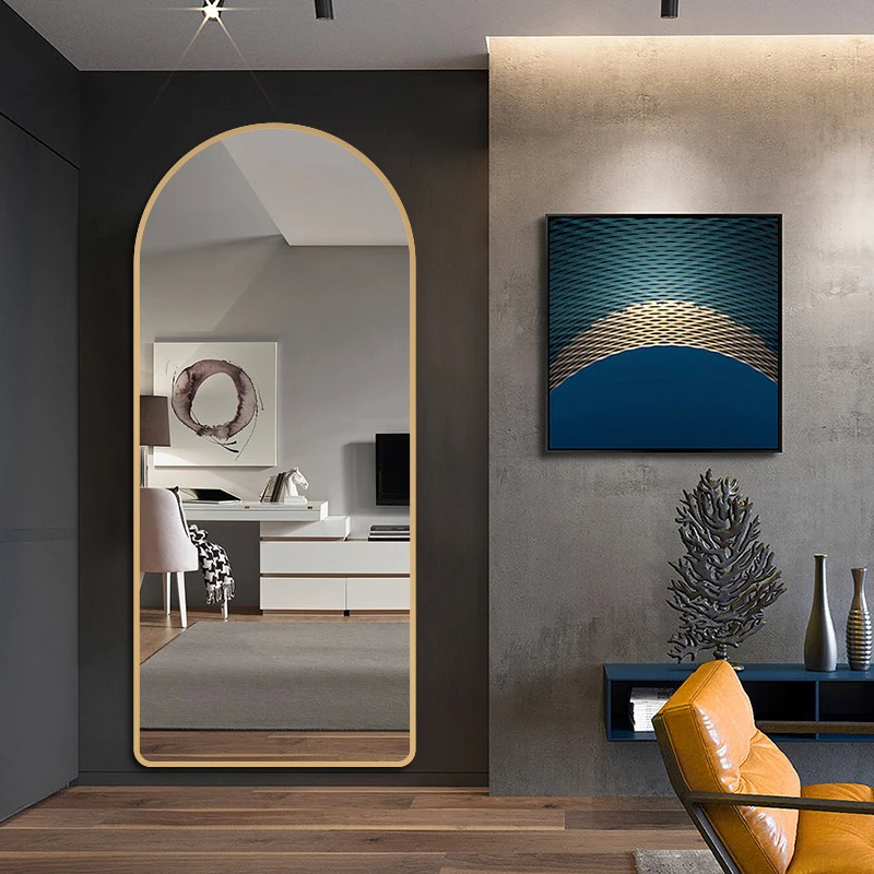 Eigentijdse 190X70 Full-Length Metalen Frame Boog Ruit Spiegel Handgemaakt 180X80 Zwart Glazen Wandspiegel Met Standaard| Alibaba.com
