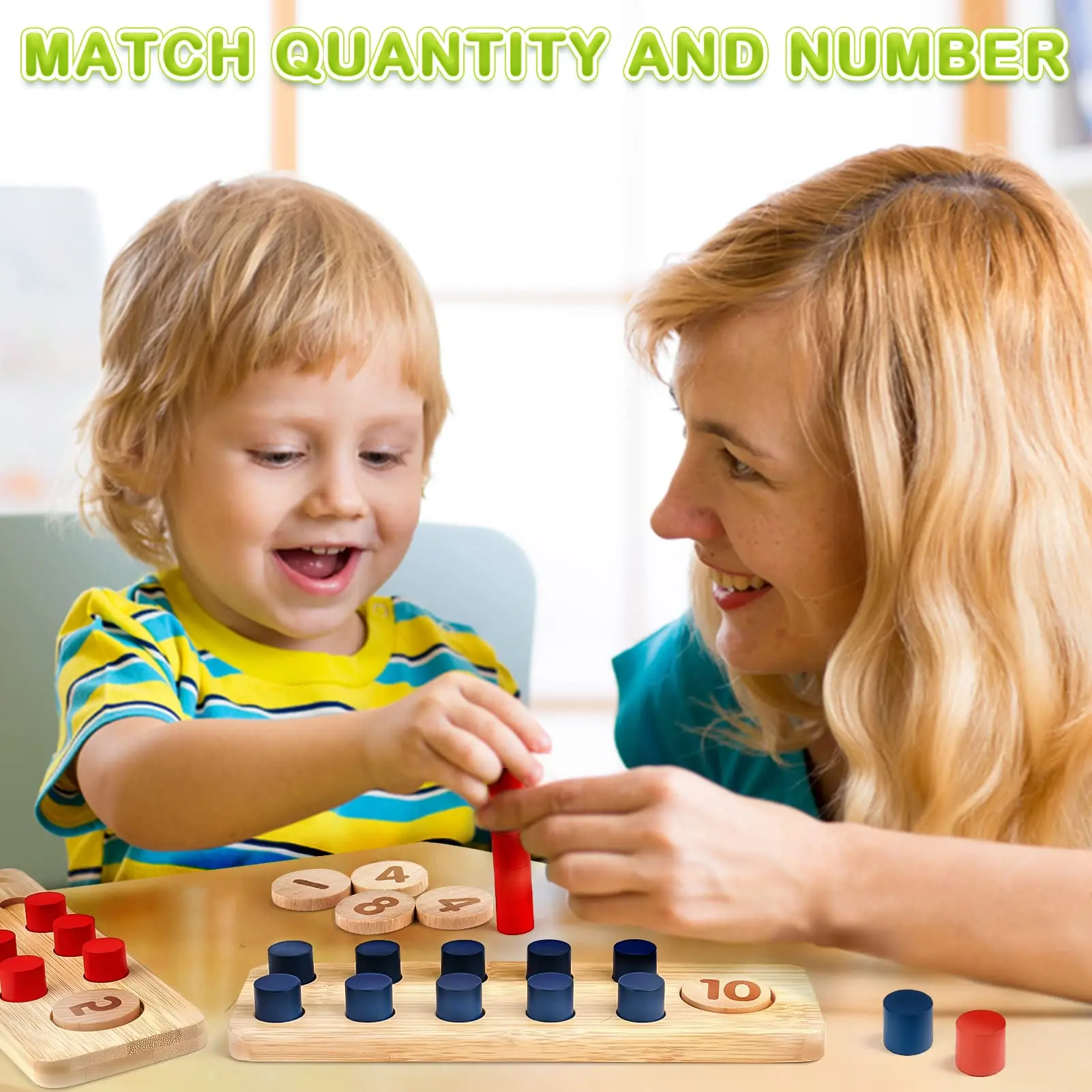 Montessori Math Counting Pegs Addition/subtraction Games For Kids