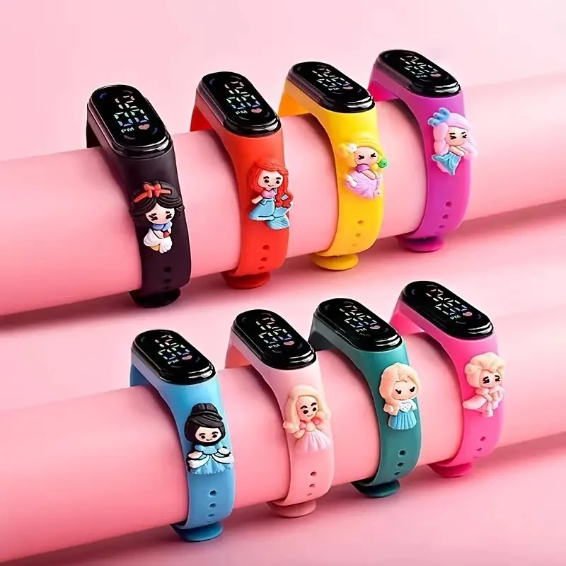 HOT SALE LED Cartoon Princess Watch Waterproof Touch Screen