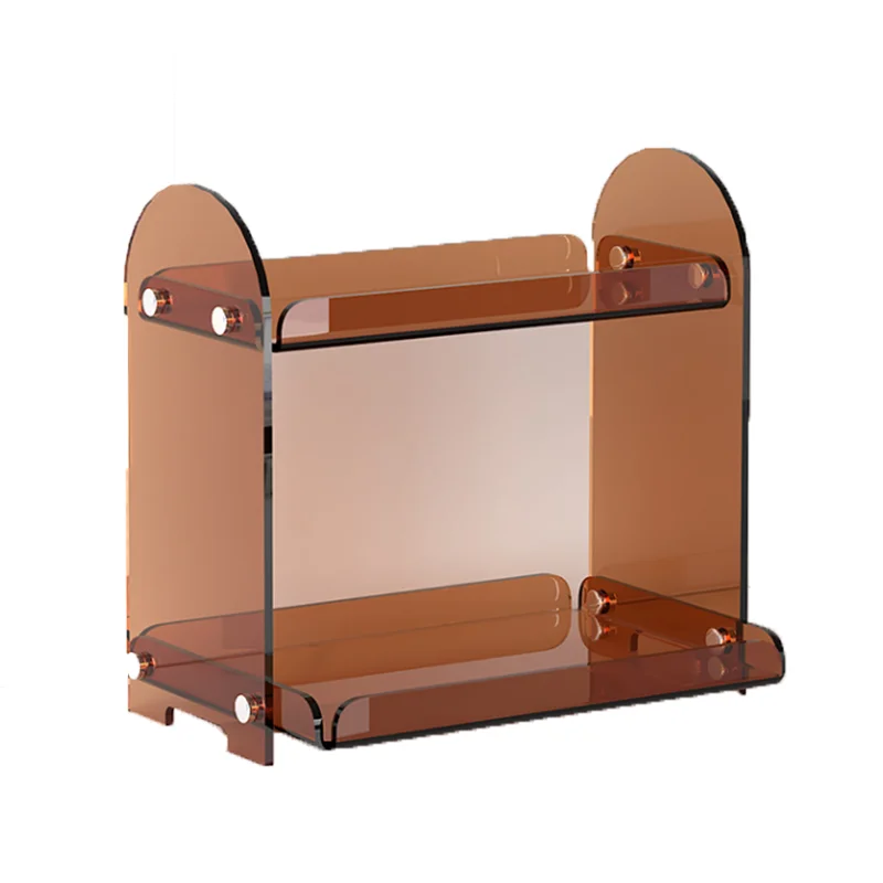 Durable Customizable Double Layer Acrylic Display Storage Shelf For