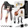Apribottiglie con testa di coniglio in bronzo, set da 5 pezzi, scatola colorata