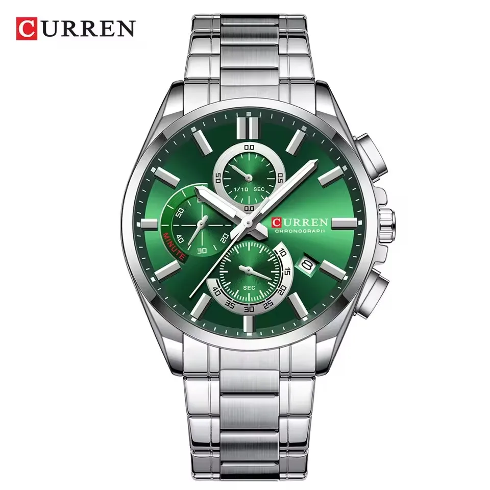 CURREN 8475 Chronograph Luminous Hands Date Men's Watches Top