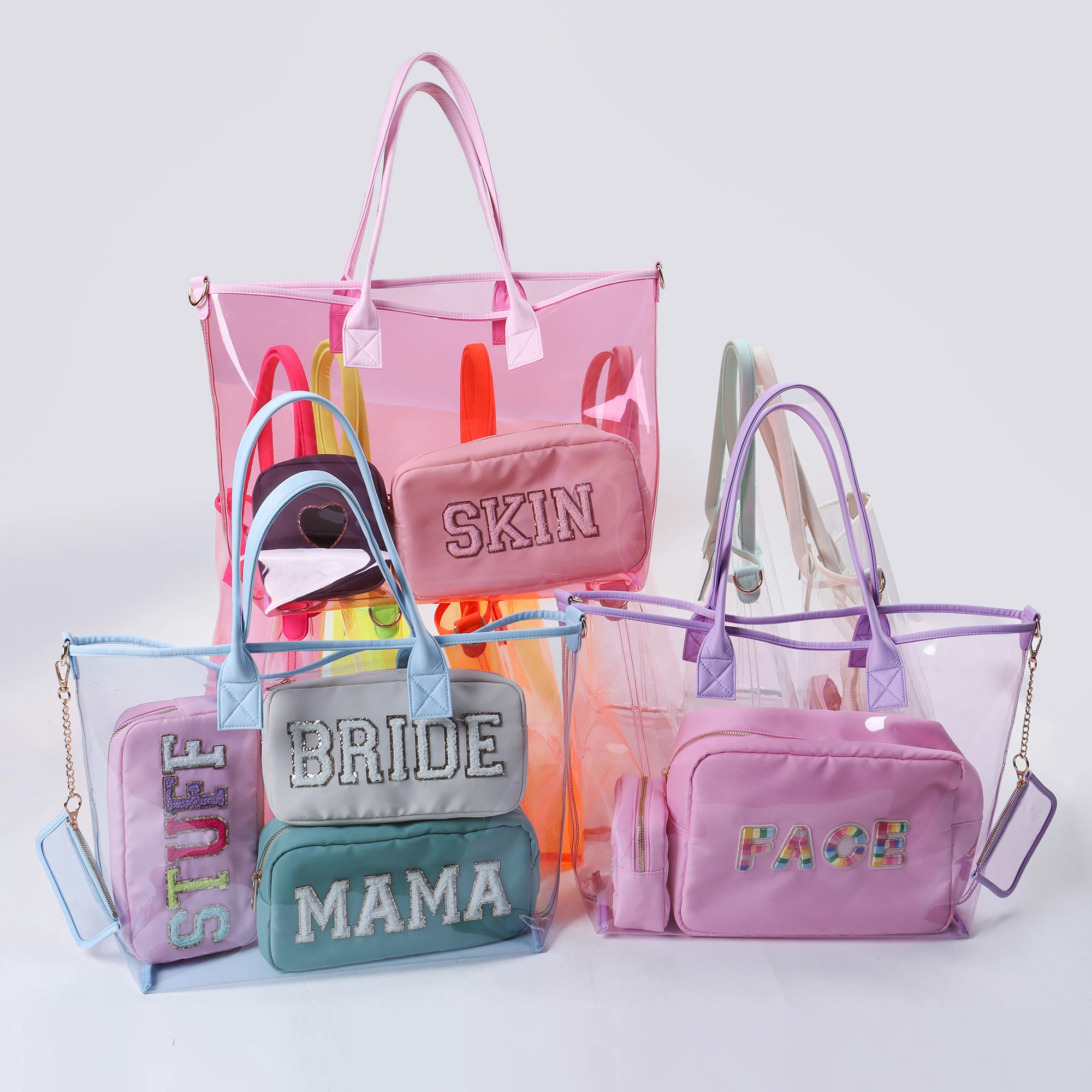 Borsa Tote In Rete Nylon Per Spiaggia, Extra Large 35x39x17 Cm, Con Tasca Con Cerniera, Pieghevole, Per Shopping E Picnic
