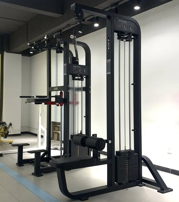 ラットプルマシン 15kgプレート&アタッチメント付き 多機能家庭用ラットプルダウン列マシンフィットネス機器