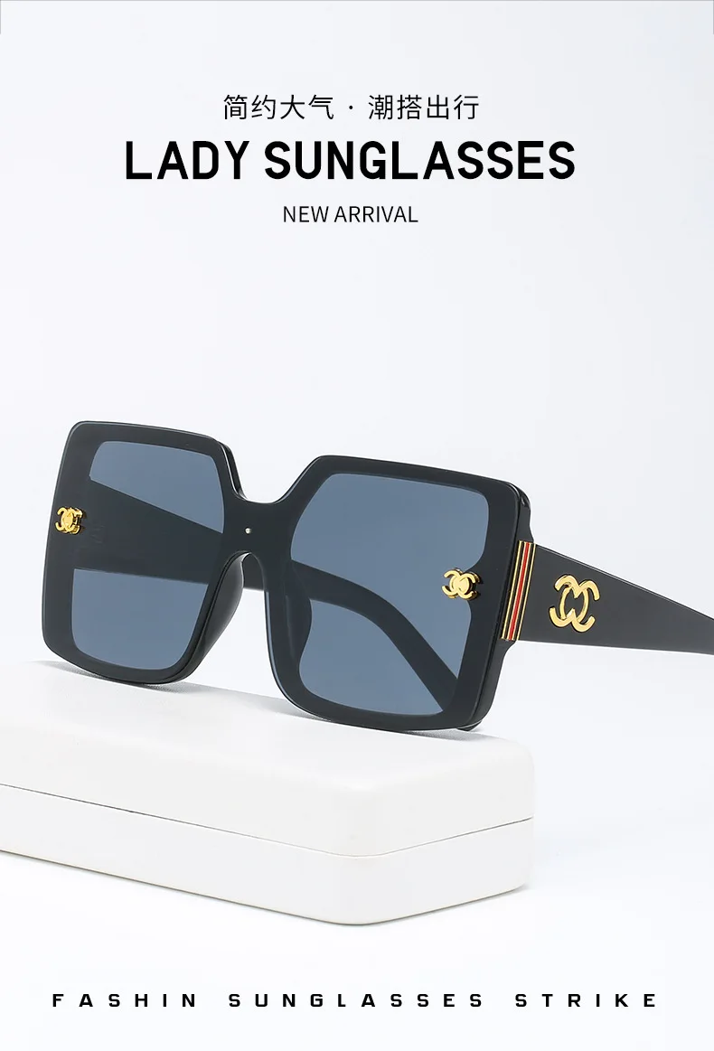 Luxury Brand Designer Sunglasses Trendy Extra Large Glasses Sunglasses