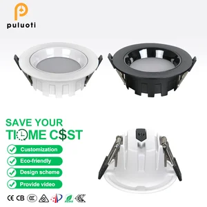 Modern Aluminum Recessed LED Downlights with Multiple Sizes for Indoor Use Homes Offices 10-Year Warranty CRI 97 High Brightness