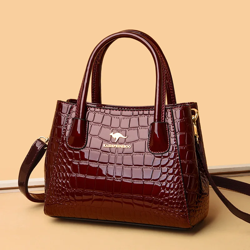 Famous Designer Bags Women Pu Leather Handbags Luxury Ladies Hand Bags  Fashion Crocodile Pattern Bag