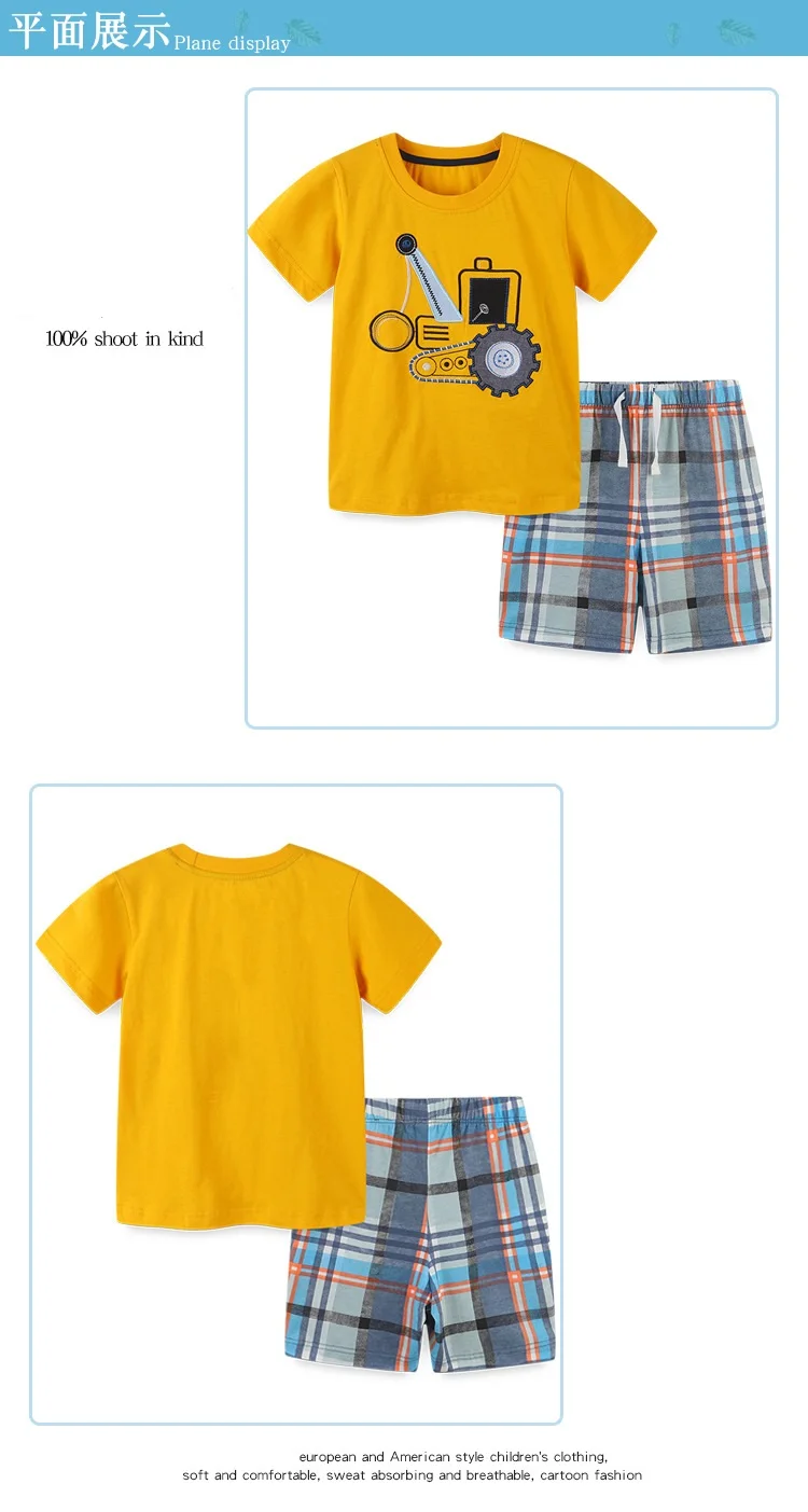 Wholesale Short Sleeve Summer 100% Cotton Kids Boys Clothing Suit ...