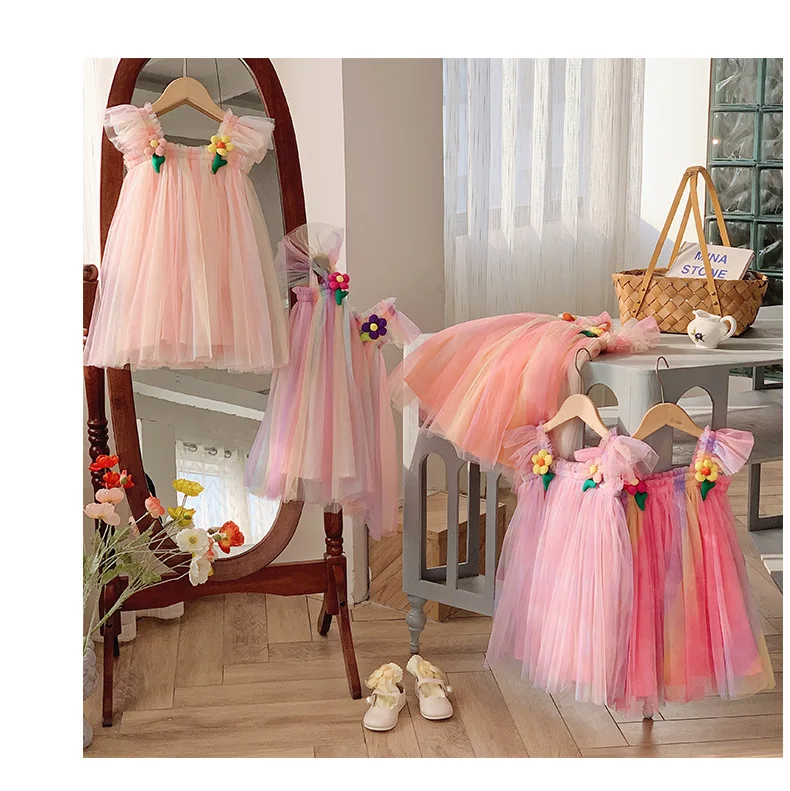 Summer Kids Normal Design Pink Flower Pattern Sleeveless Vintage Fairy Baby Girl Floral Dress Summer Kids Normal Design Pink Flower Pattern Sleeveless Vintage Fairy Baby Girl Floral Dress