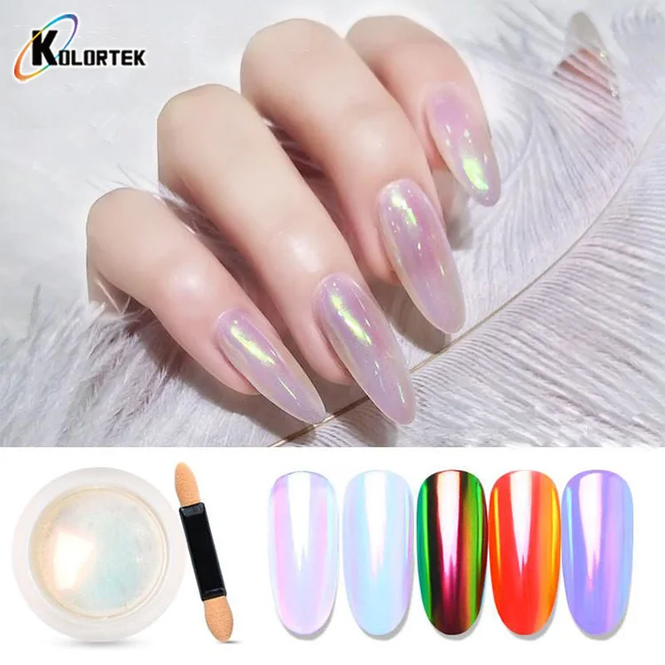 Kolortek Chrome Mirror Unicorn Effect Aurora Pigment Powder for Nail Art