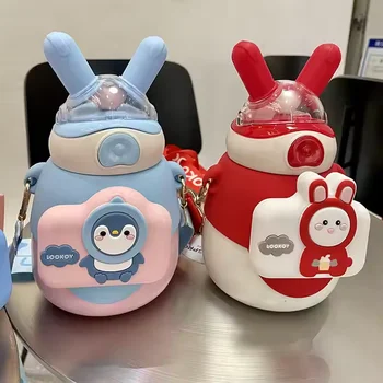 Good-Looking Stainless Steel Water Cup for Kids Female Character Design Cute Cartoon Student School Straw Cup Portable Tumbler