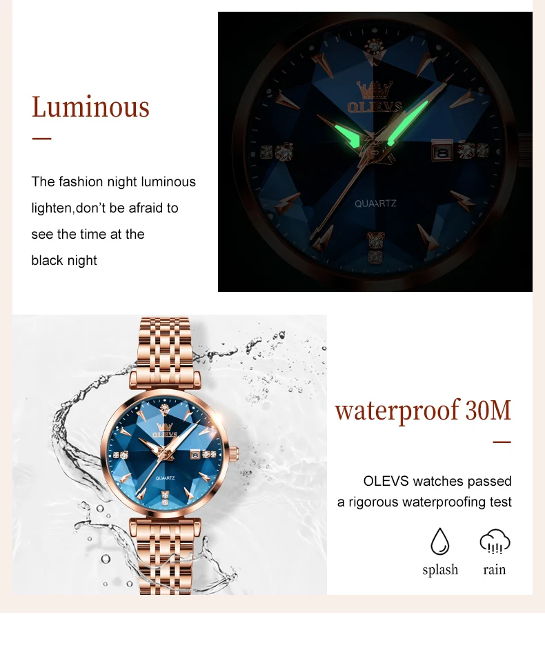 OLEVS 5536 Fashion Elegant Fancy Famous Designer Waterproof Stainless Steel Female Wrist Luxury Brand Ladies Quartz Women Watch