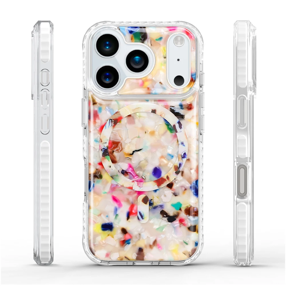 Aikusu Raspberry Rainbow Tortoise Shell Cute Fancy Cue Cell Mobile Phone Bags Case Cover for IPhone 17 16 15 14 13 12 Pro Max