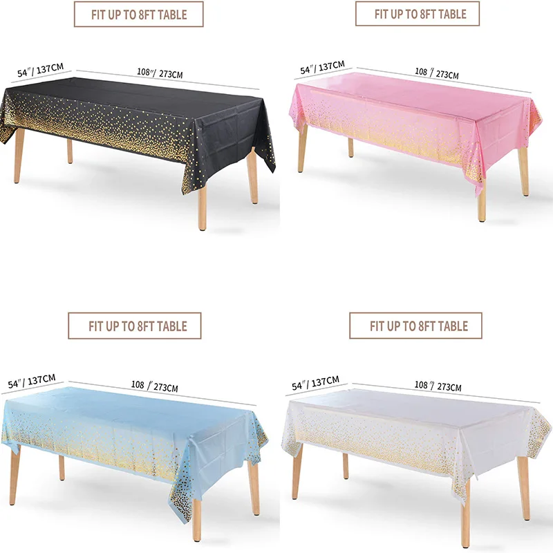 
Пластиковые скатерти для прямоугольника таблицы 4 шт партия скатерти одноразовые спортивные шаровары в Золотой горошек прямоугольная скатерть 