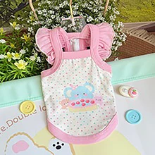 Summer Dog Clothes Fashion Bow Halter Pet Clothes Cat and Dog Tank Top Vest