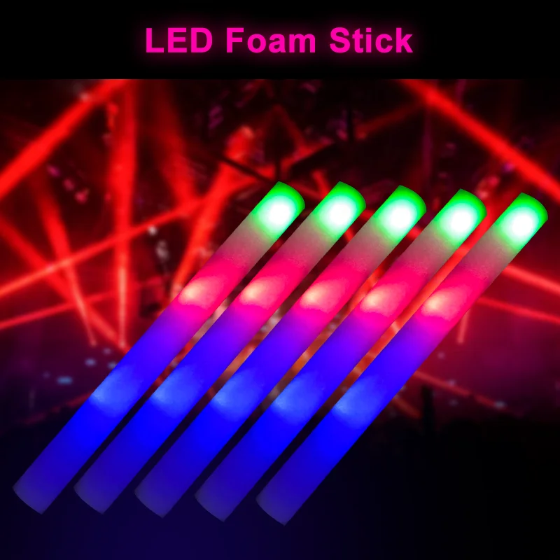 Vegena Set 36 Bastoncini Luminosi A LED In Fibra Di Vetro – 3 Modalità Colore Per Feste, Concerti E Matrimoni
