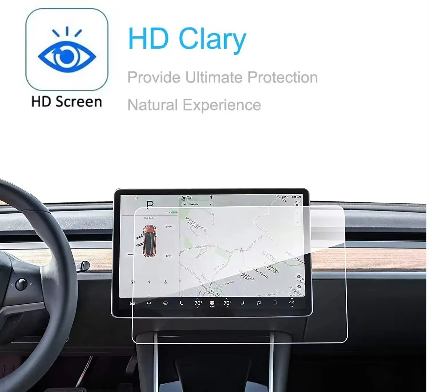 Car Navigation Screen Protector for Tesla Car Navigation Model 3 Anti Glare Protective Sensitive Touch Screen Car Film