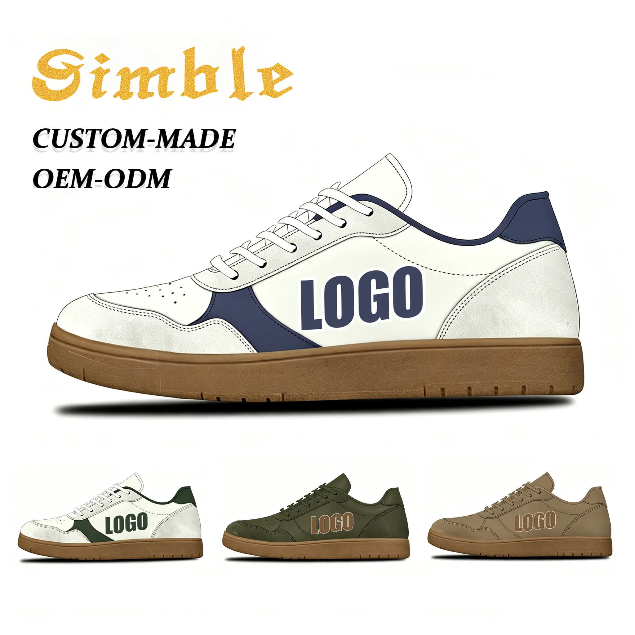 Custom Skate Shoes Sneaker Manufacturer High Quality PU Soft Rubber Sole Casual Walking Style Shoes for Men