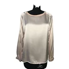 Clothing Women Clothing Solid Woven Blouse Long Sleeve Silk Satin Office Lady Basic Style Blouse