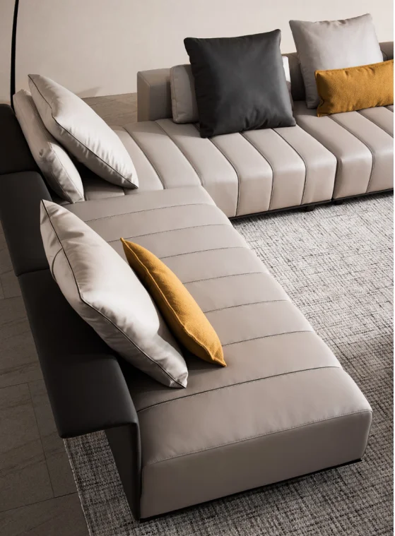Nisco modern living room furniture contemporary textile surface simple sofa