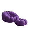 Sofá individual morado + otomana