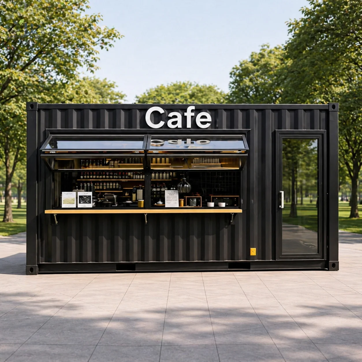 Custom Layout Modular Design Prefab Shop Steel Structure 20ft Container Coffee Shop