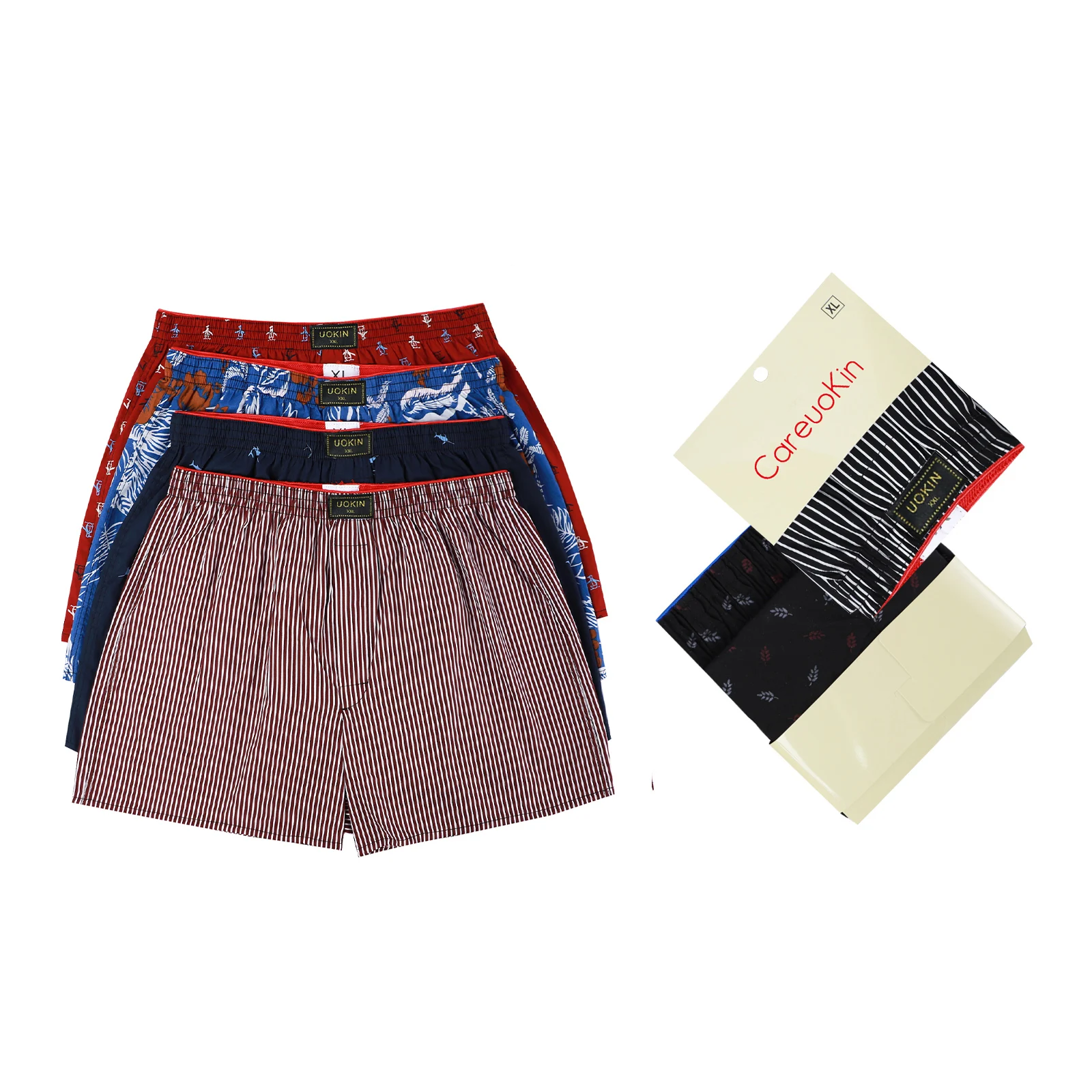 High Quality Elastic Waistband Men Cotton Boxer Low Wholesale