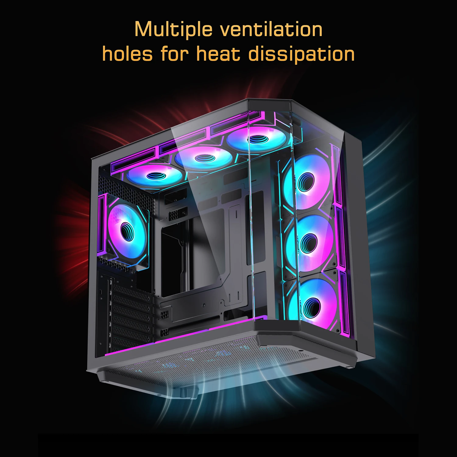 Lovingcool New Style Tempered Glass Design Gaming Pc Case Custom Logo Desktop Computer G aperçu 4
