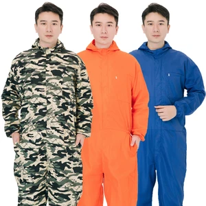 Wholesale Custom Men Long Sleeve Coveralls Work Overalls Uniforms Mechanic Jumpsuit with Multi-Pockets