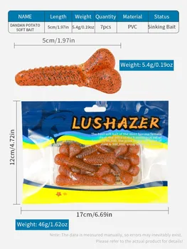 Custom Lure Soft Bait Slow Sinking Potato Bionic Bait Soft Worm Perch Stainless Steel Without Hooks Cross-border Wholesale – Soft Lure – view 3