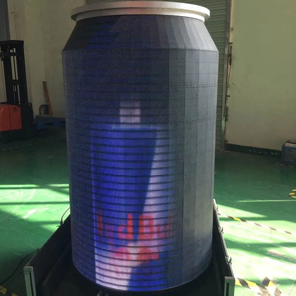 Creative Led Screen Beer Can Shape Led Screen Support Customize Video and Image Via Phone