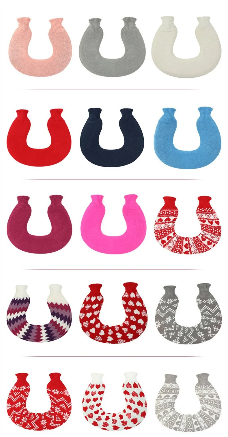 free sample u shape neck and shoulder warm hot water bags hot water bottle with covers custom