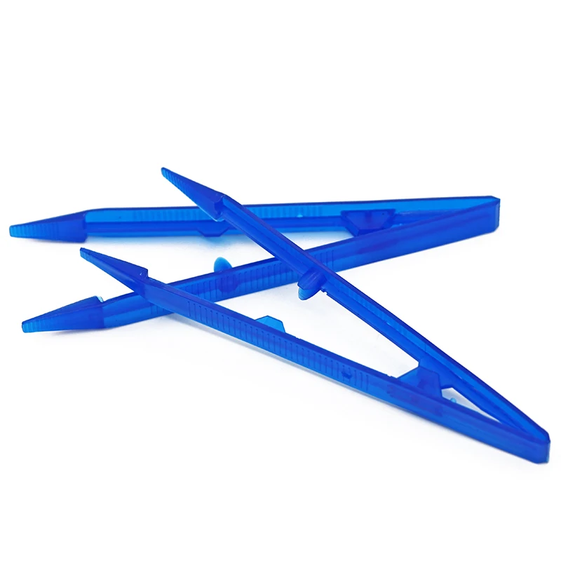 Blue Plastic Disposable Tweezers 15.5cm Periodontal Tool