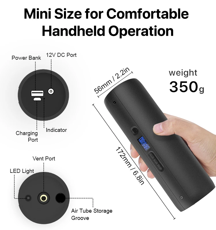 CYCPLUS 7260 Электрический мини воздушный насос psi воздушный компрессор велосипедный воздушный насос высокого давления