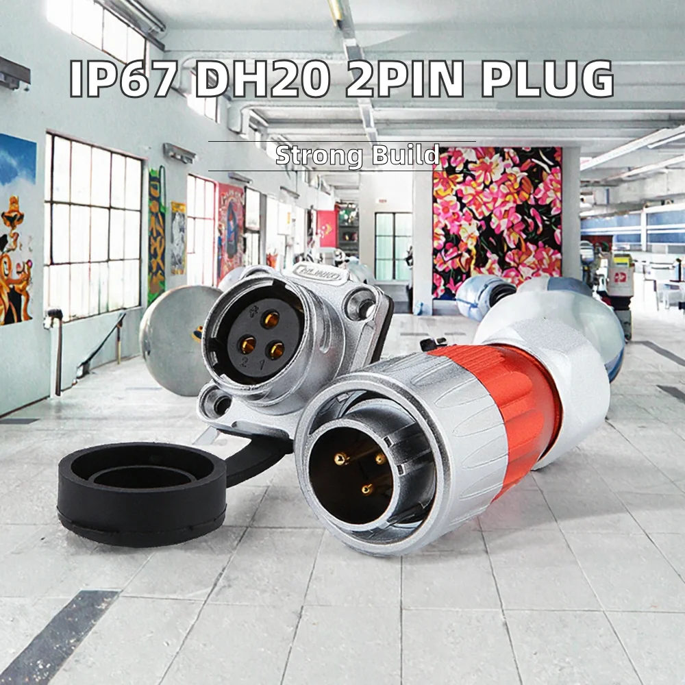 IP67 Waterproof 300V 20A Aviation Plug Socket Male Female Panel Mount ...