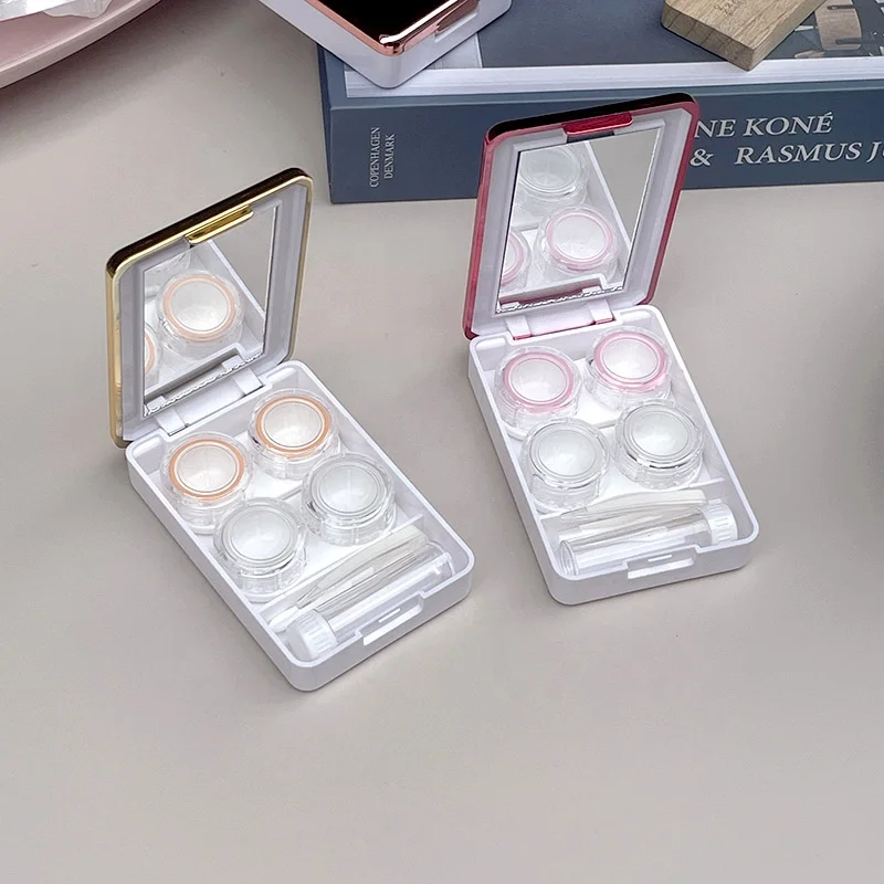Wholesale Contact Lens Double Cases Plastic Realcon SLH-001 CN BEI 55mm L *12mm G Blue Green Pink Orange White Black